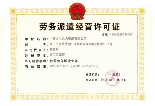 劳务派遣经营许可证